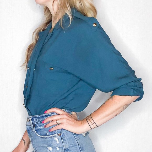 Vintage 80s Campagnie Internationale EXPRESS double breasted top. - Picture 4 of 13